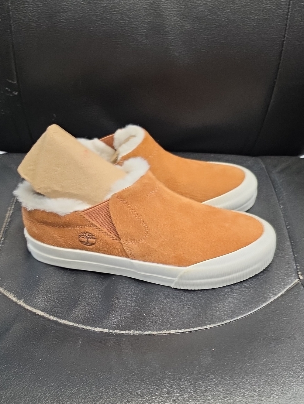 Timberland Women's Chestnut Suede Slip-On Shearling Sneakers